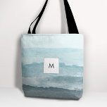 抽象芸術水彩青海 トートバッグ<br><div class="desc">美しい抽象芸術の水色の海の風景。青いパレットは、ビーチと海を思い出させる。</div>