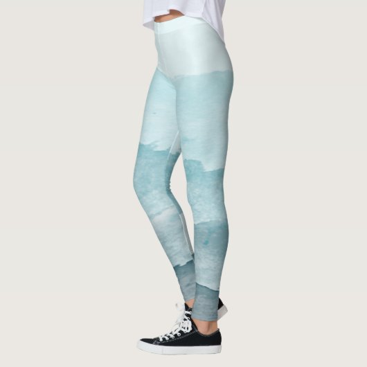 抽象芸術水彩青海 レギンス (左)