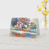 抽象芸術水彩風景ハッピーバースデーカード カード (黄色い花)