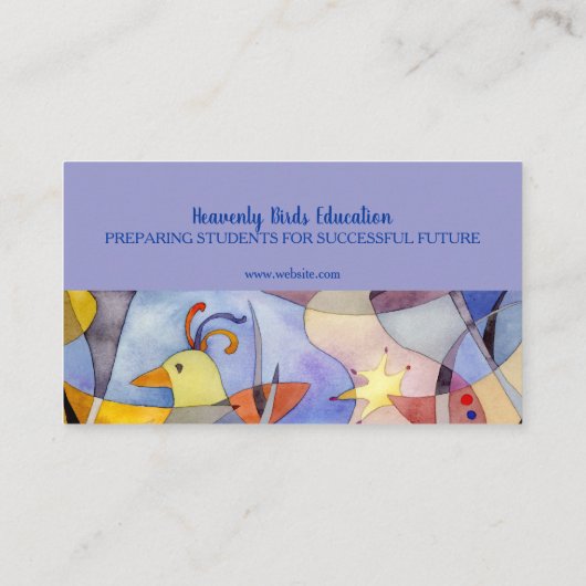 抽象芸術水彩鳥 名刺 (裏面)