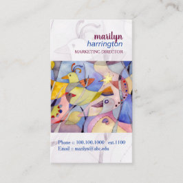 抽象芸術水彩鳥 名刺