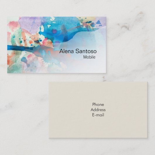 抽象芸術水彩03名刺 名刺 (正面/裏面)