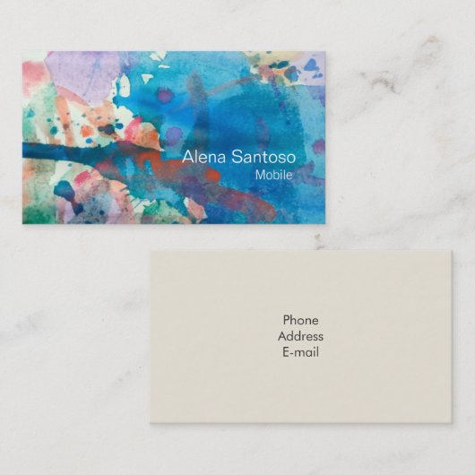 抽象芸術水彩07名刺 名刺 (正面/裏面)