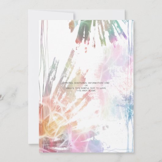 抽象芸術水彩12番目の誕生日クリエイティブスプラッシュ 招待状 (裏面)
