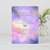 抽象芸術水彩 – エレガント宇宙デザイン結婚ズ 招待状 (スタンド正面)