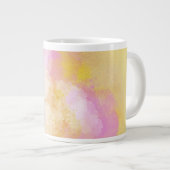 抽象芸術水彩-オレンジの背景 ジャンボコーヒーマグカップ (正面右)