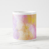 抽象芸術水彩-オレンジの背景 ジャンボコーヒーマグカップ (正面)
