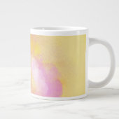 抽象芸術水彩-オレンジの背景 ジャンボコーヒーマグカップ (右)