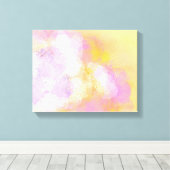 抽象芸術水彩 – オレンジ色の背景 キャンバスプリント (インサイチュ (ウッドフロア))