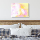 抽象芸術水彩 – オレンジ色の背景 キャンバスプリント (インサイチュ (寝室))