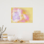 抽象芸術水彩 – オレンジ色の背景 ポスター (キッチン)