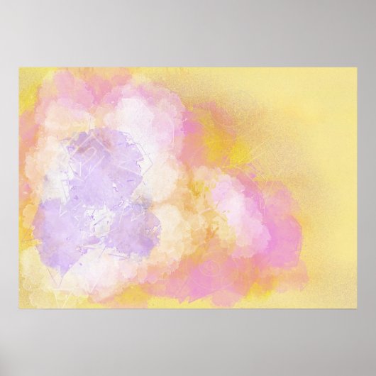 抽象芸術水彩 – オレンジ色の背景 ポスター (正面)
