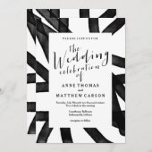 抽象芸術水彩|結婚式招待状 招待状 (正面/裏面)