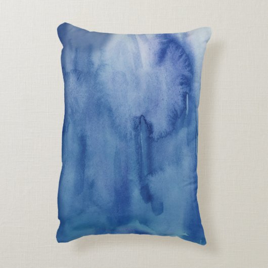 抽象芸術水感青ビーチアクセント枕 アクセントクッション (裏面(縦))