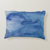 抽象芸術水感青ビーチアクセント枕 アクセントクッション (裏面)