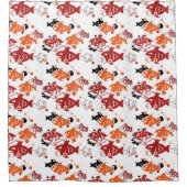 抽象芸術水泳魚パターンデザイン シャワーカーテン (正面)