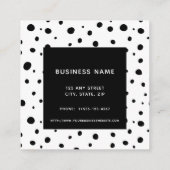 抽象芸術水玉模様モダンミニマル白黒 スクエア名刺 (裏面)