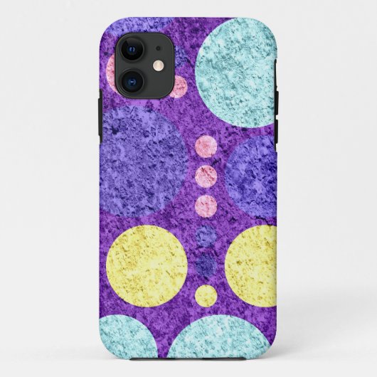 抽象芸術水玉模様 |紫色の黄色い水色 Case-Mate iPhoneケース (裏面)