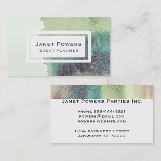 抽象芸術水絵を描色カスタム名刺 名刺 (正面/裏面)