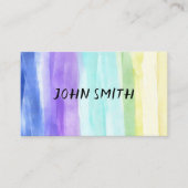 抽象芸術水絵を描色ストライプカスタムの 名刺 (正面)