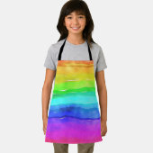 抽象芸術水絵を描色ストライプレインボー エプロン (インサイチュ)