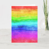 抽象芸術水絵を描色ストライプレインボー カード (正面)