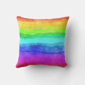 抽象芸術水絵を描色ストライプレインボー クッション (裏面)