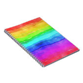 抽象芸術水絵を描色ストライプレインボー ノートブック (右側)