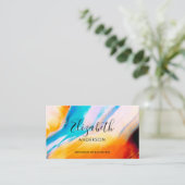 抽象芸術水絵を描色ファッションモダン 名刺 (スタンド正面)