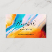 抽象芸術水絵を描色ファッションモダン 名刺 (正面)