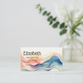 抽象芸術水絵を描色ファッションモダン 名刺 (スタンド正面)