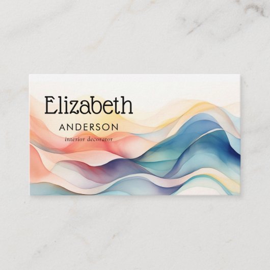 抽象芸術水絵を描色ファッションモダン 名刺 (正面)