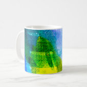 抽象芸術水絵を描色背景抽象、acr コーヒーマグカップ (正面左)