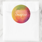 抽象芸術水絵を描色背景 ラウンドシール (バッグ)