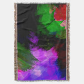 抽象芸術水絵を描色2 スローブランケット (正面縦)
