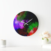 抽象芸術水絵を描色2 ラージ壁時計 (ホーム)