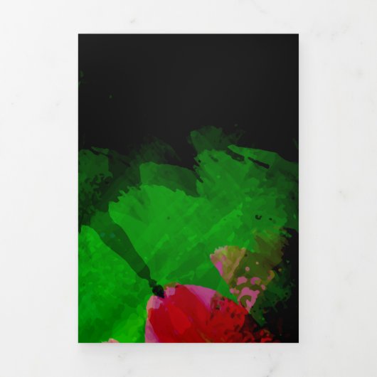 抽象芸術水絵を描色2 三つ折りクリスマスカード (カバー)