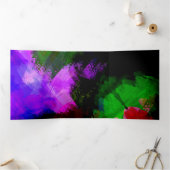 抽象芸術水絵を描色2 三つ折りクリスマスカード (内部)