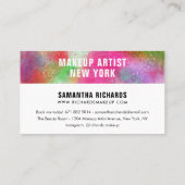 抽象芸術水絵を描色（ばちゃばちゃ）跳ねるトレンディーイニシャル 名刺 (裏面)