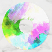 抽象芸術水絵を描色 ワイングラスタグ (裏面)