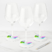 抽象芸術水絵を描色 ワイングラスタグ (セット)