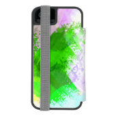 抽象芸術水絵を描色 INCIPIO iPhoneウォレットケース (フォリオ裏面)
