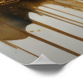 抽象芸術水絵画色の金ゴールド街並み3:2 ポスター (角)