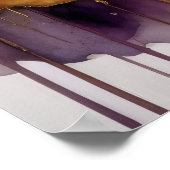 抽象芸術水絵画色の金ゴールド街並み3:2 ポスター (角)