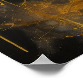 抽象芸術水絵画色の金ゴールド街並み3:2 ポスター (角)