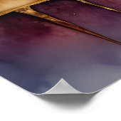 抽象芸術水絵画色の金ゴールド街並み3:2 ポスター (角)