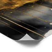 抽象芸術水絵画色の金ゴールド街並み5:4 ポスター (角)