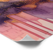 抽象芸術水絵画色の金ゴールド街並み5:4 ポスター (角)