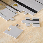 抽象芸術水絵画色の金ゴールド ジグソーパズル (側面)