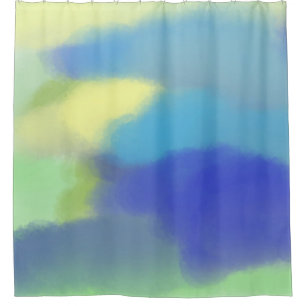 抽象芸術水絵画色 シャワーカーテン